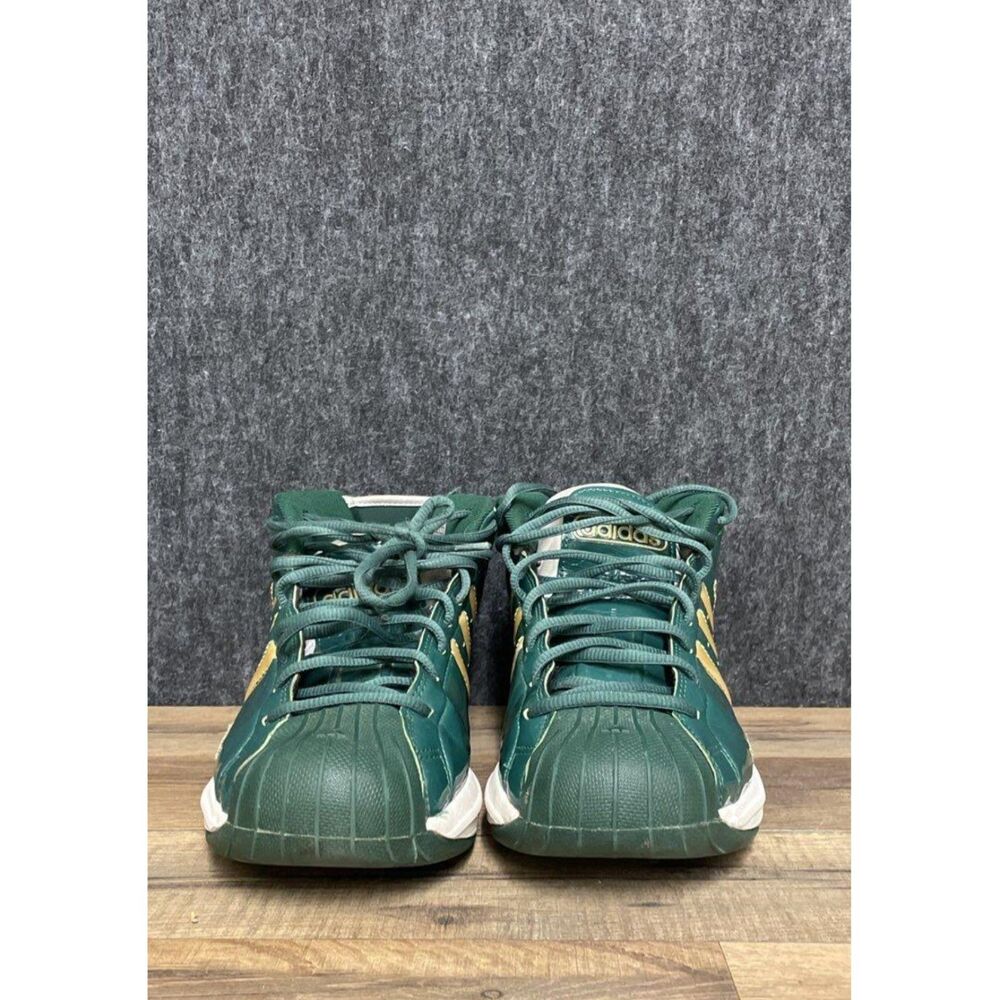 Adidas Pro Model 2G SVSM Lebron James Green Gold Basketball Shoes Size 8.5